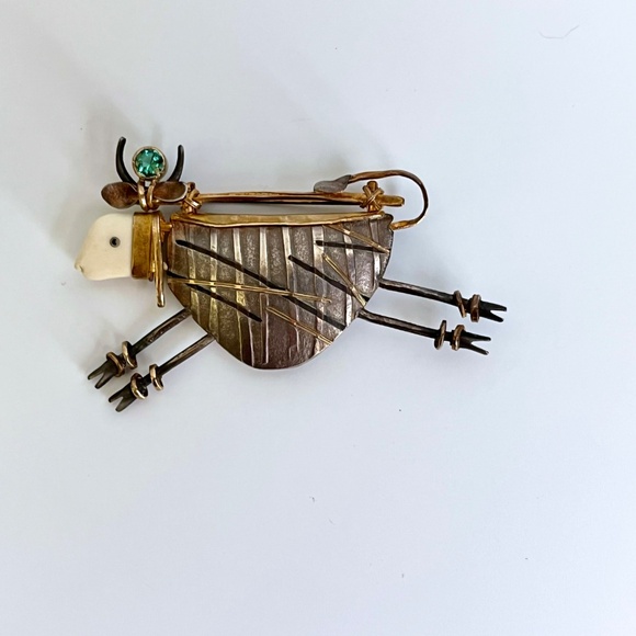 Carolyn Morris Bach Pin Brooch 18K and Sterling Silver - Picture 5 of 11